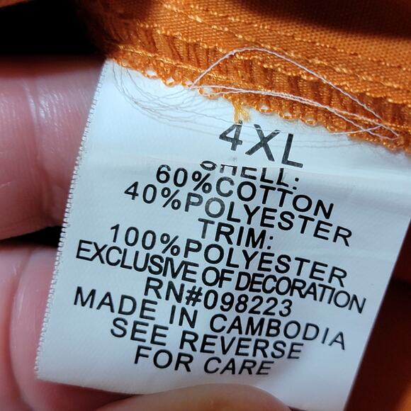 Magellan LS Orange Angler Fit MagShield Fish Gear Button Up Shirt - Size 4XL - Picture 8 of 8